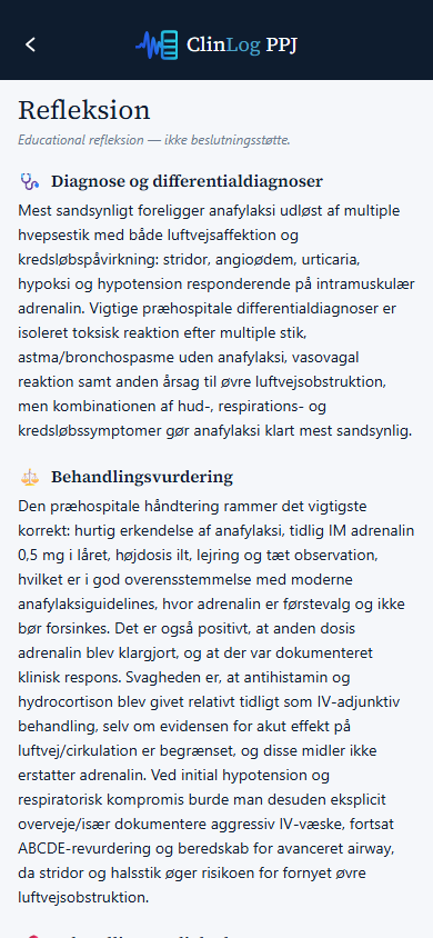 AI-refleksion: klinisk vurdering